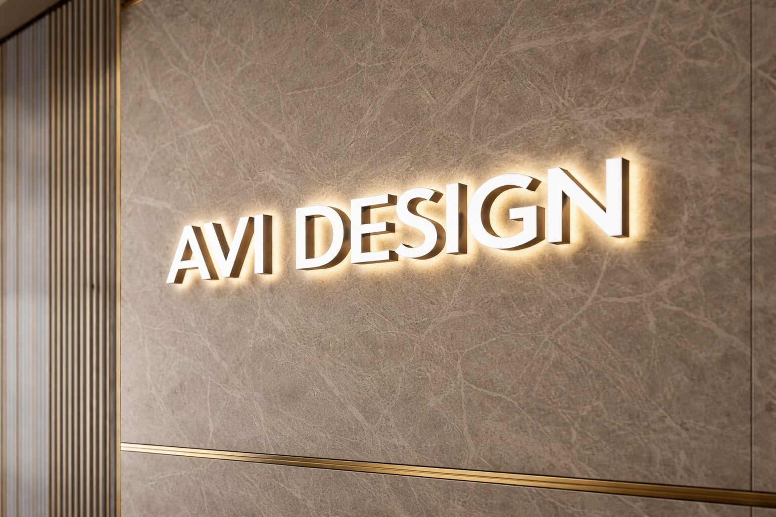 Flat-cut acrylic dimensional letters mounted on a lobby wall