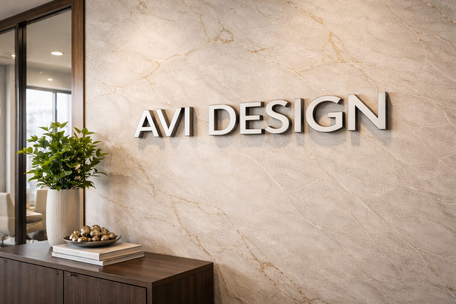 Cast bronze dimensional letters on a law firm building entrance