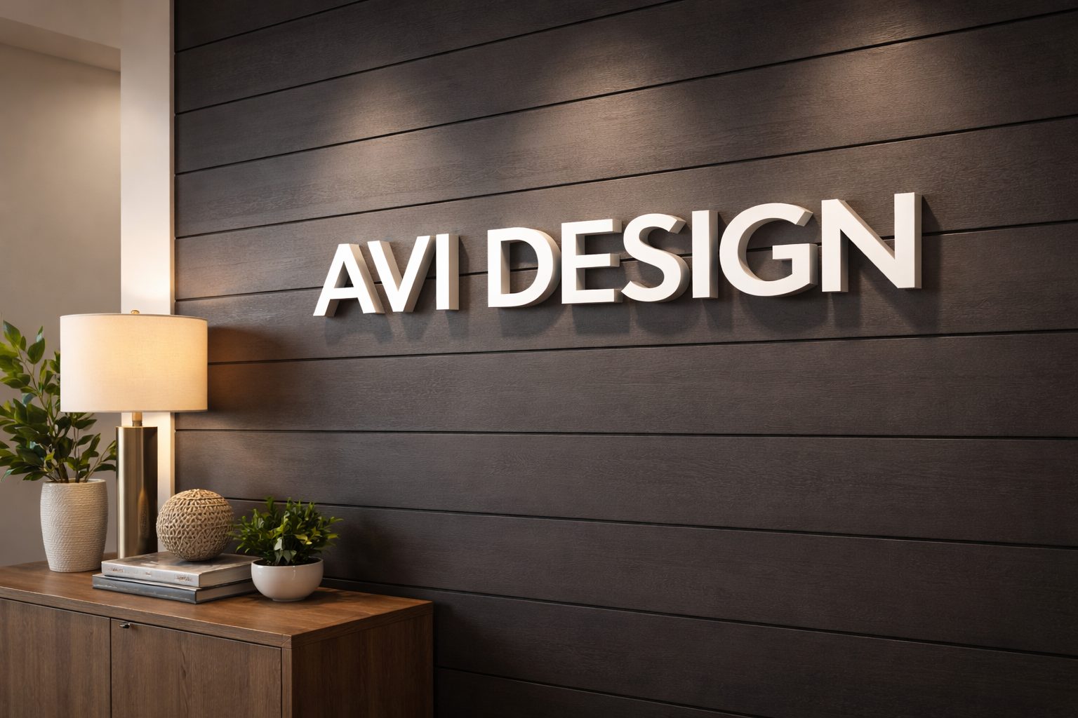 HDU foam dimensional letters painted for an interior feature wall