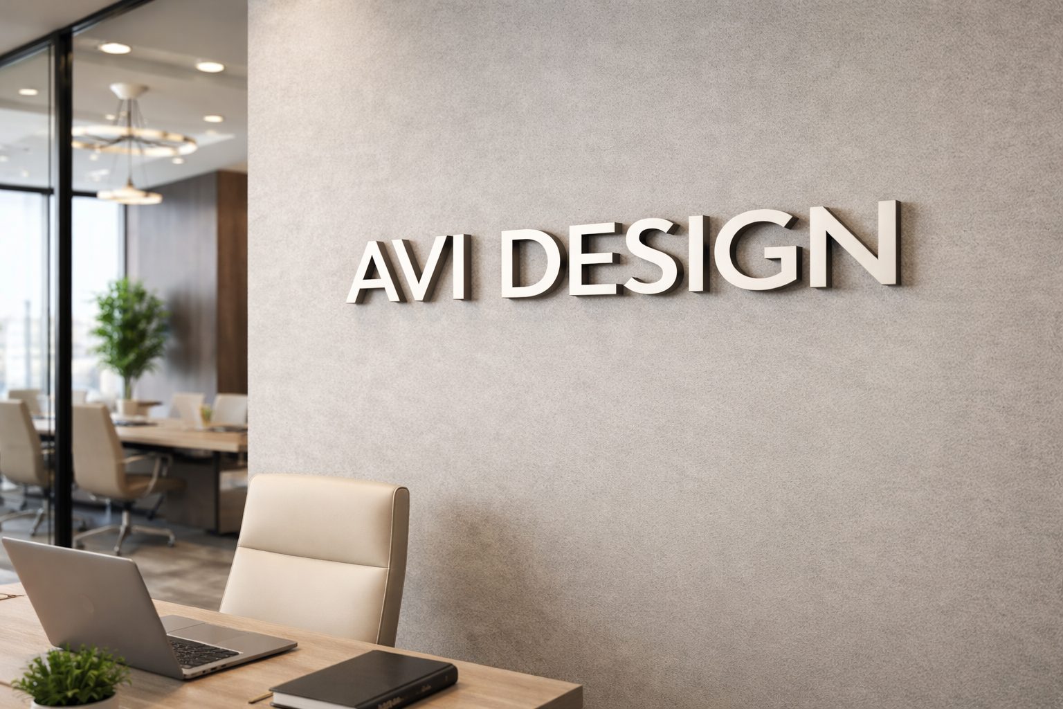 Brushed aluminum flat-cut dimensional letters on a corporate building facade