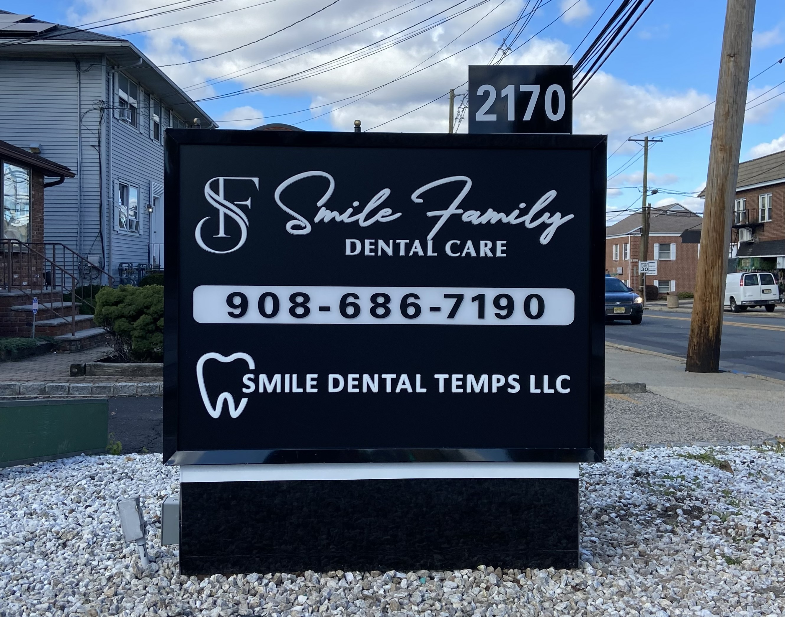 Illuminated monument sign permitted and installed by AVI Design in New Jersey