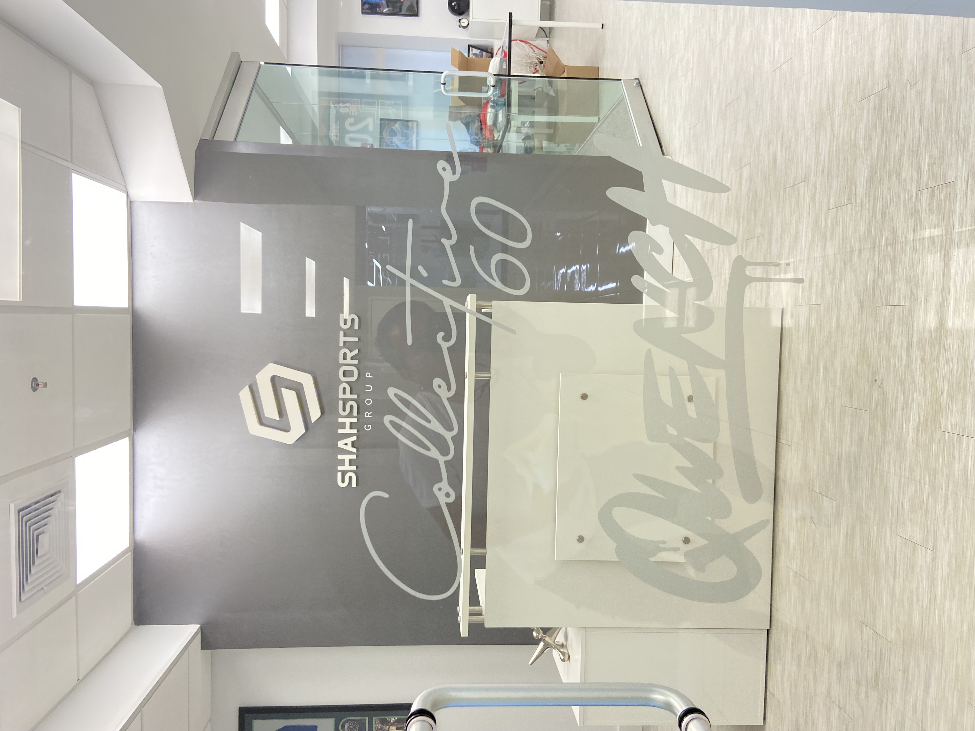 Frosted vinyl privacy film on office conference room glass