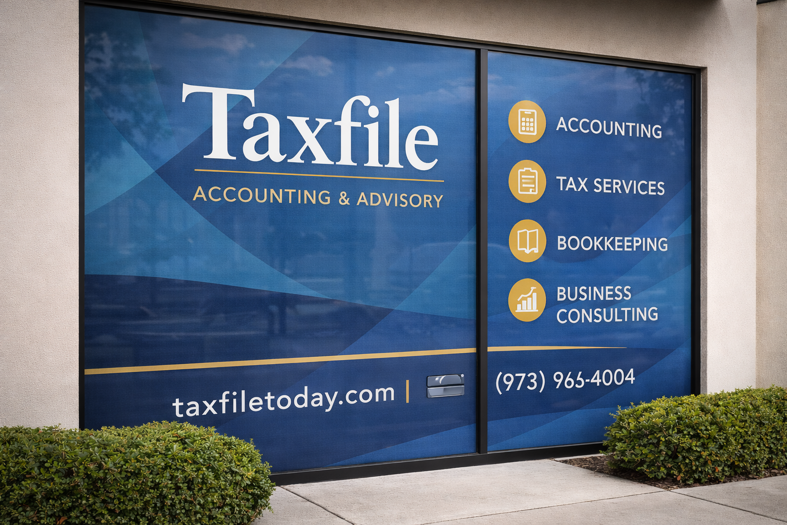 Full window wrap covering an entire storefront with branded graphics